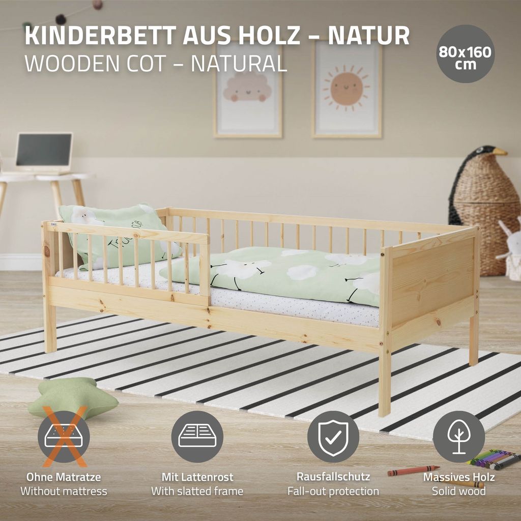 ML-Design dětská postel s roštem a ochranou proti Obrázek produktu 
