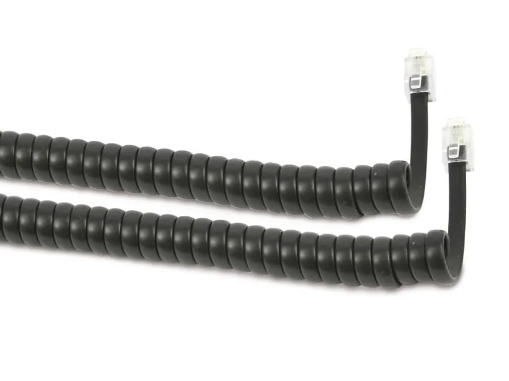 Cavo Telefonico Spiralato 2m RJ10 4P4C Bianco, Senza Grovigli, Per Telefoni Fissi, Compatibilità Universale