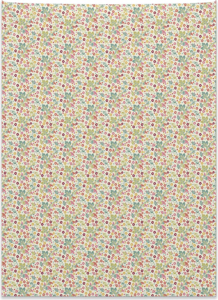 Abakuhaus Blumen Wandteppich, Bunte Sommerblumen-Kunst aus Weiches Mikrofaser Stoff Kein Verblassen Klare Farben Waschbar, 110 x 150 cm, Mehrfarbig