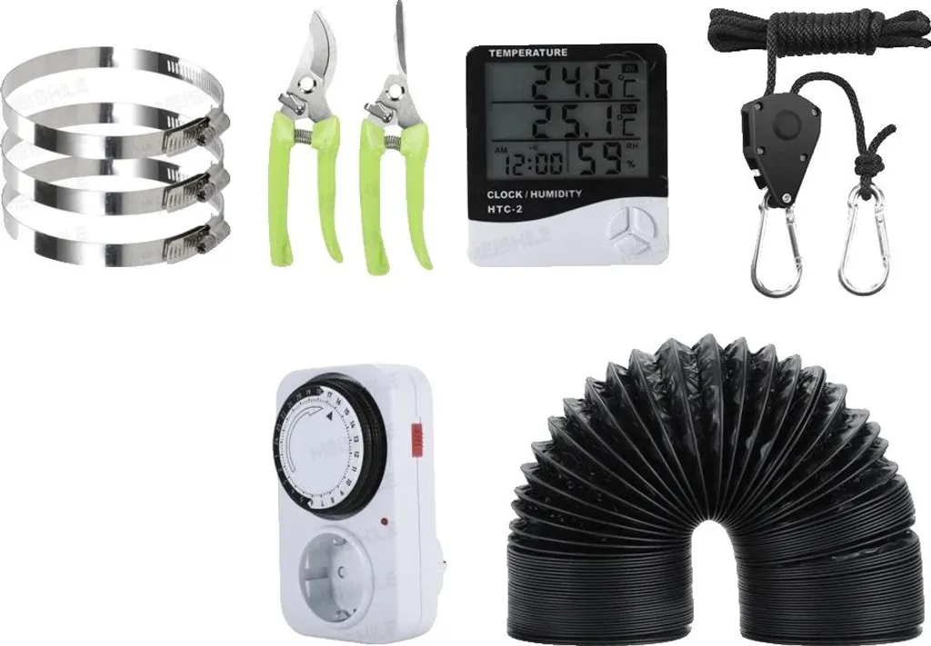 Thermomètre hygromètre pour plantes d'intérieur avec minuterie LCD 3-en-1