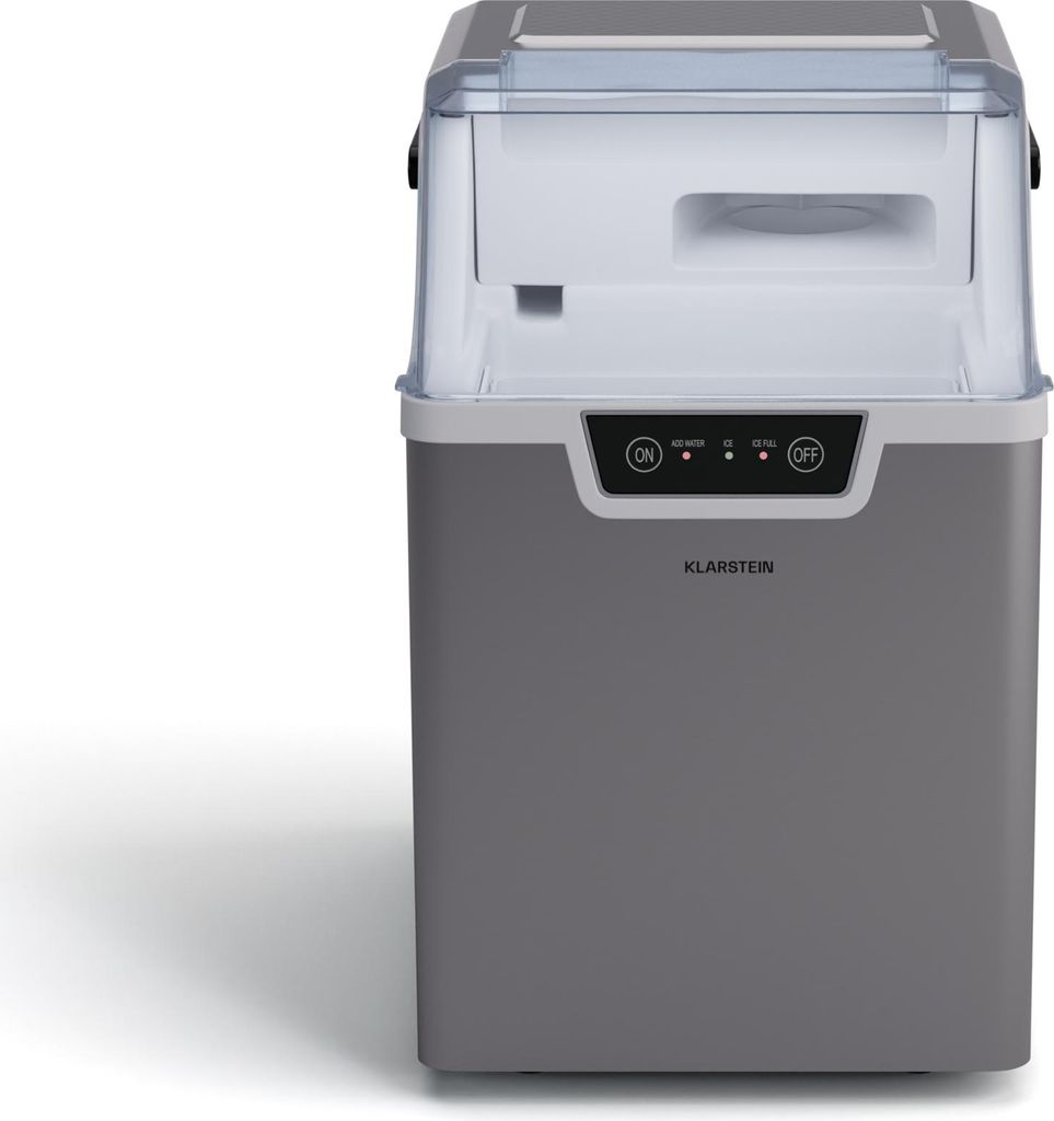 Klarstein Nugget-Eiswürfelmaschine für Zuhause, Camping & Gastro, 200W Mini-Eiswürfelmaschine Klein, 4 Min Schnellbetrieb, LED Display, Schnelle...