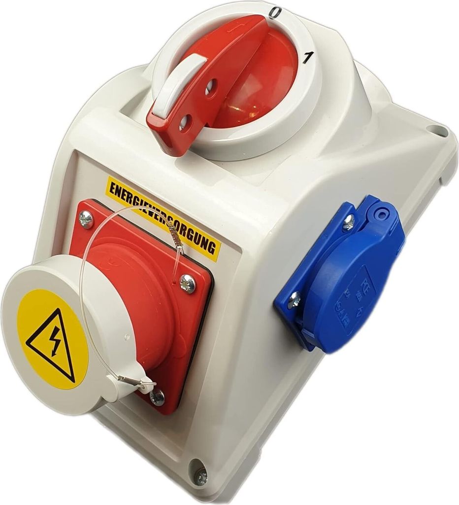 RoadEu Stecker Wandgerätestecker 16A 5p IP44 mit Schuko Produktbild 