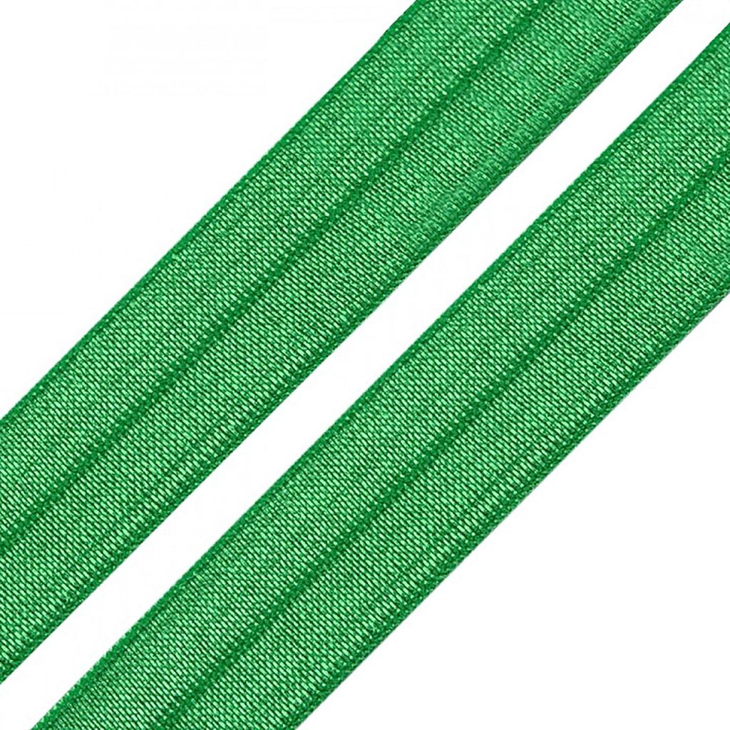 1m Einfassband 20mm hochelastisch gefalzt Meterware Faltgummi grün