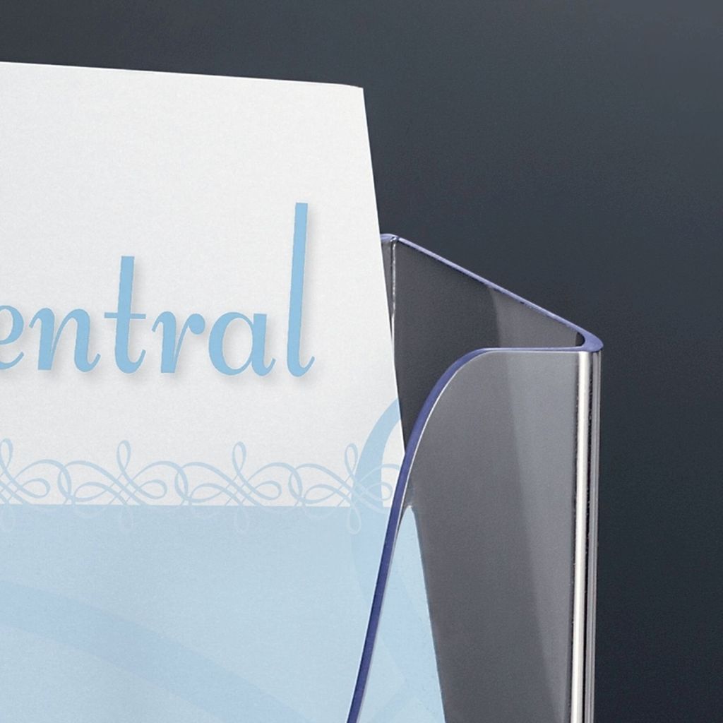 Wandprospekthalter DIN A4 quer 1 Fach Acryl Packung mit 4 Stück