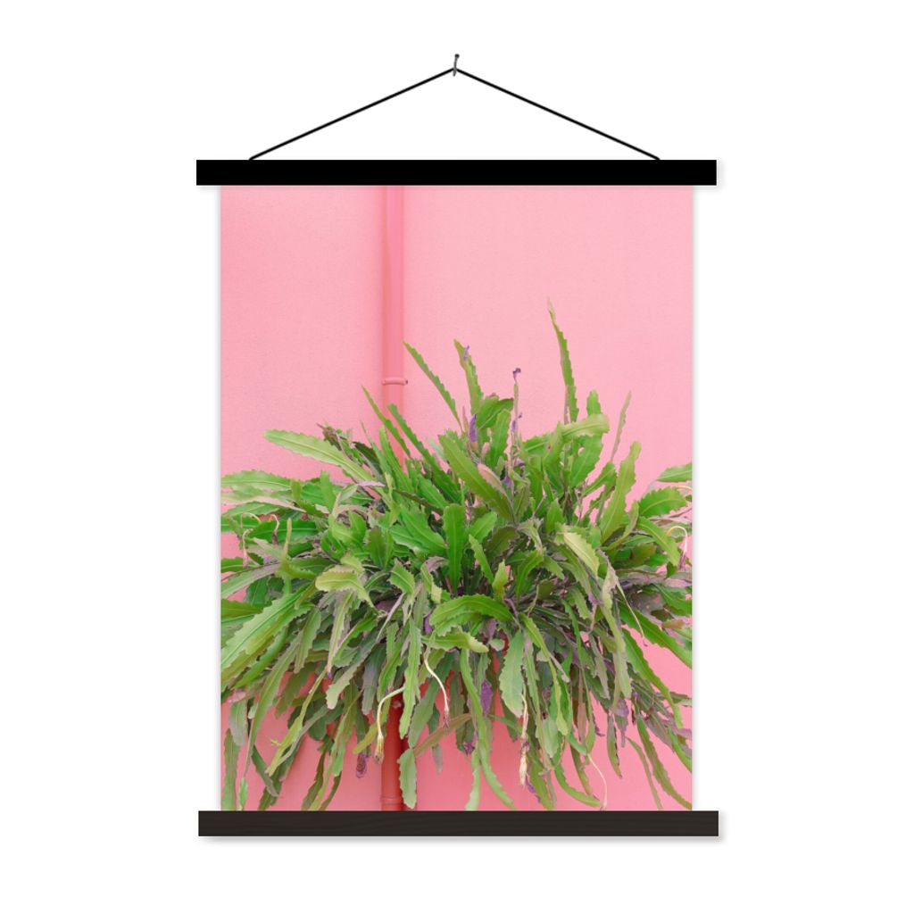 MuchoWow Textilposter Pflanze - Sommer - Rosa 40x53 cm mit schwarzem Rahmen - Abbildung
