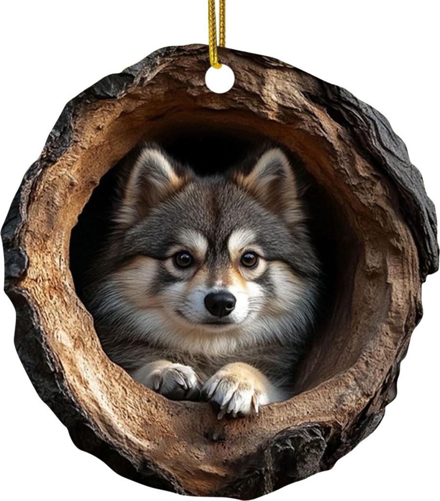 Weihnachtsbaum-Anhänger, hängendes Acryl-Ornament mit Umhängeband, einfach zu installieren, entzückende Tierform, festliche Feiertagsdekoration