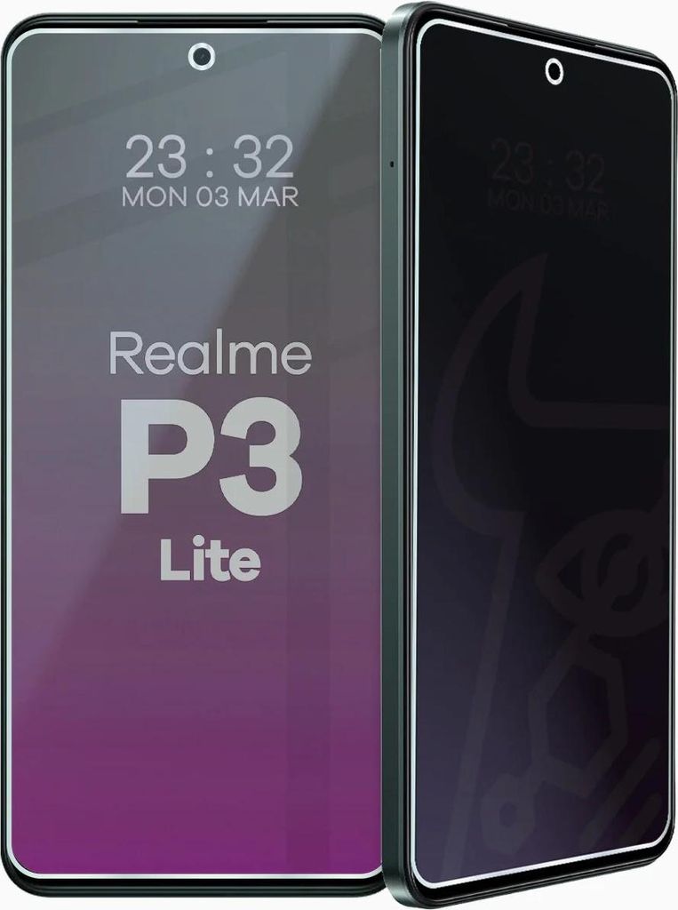 Hybridglas mit Privatschutzfilter für Realme P3 Lite, Bizon Glass Mule Shadow, Matt