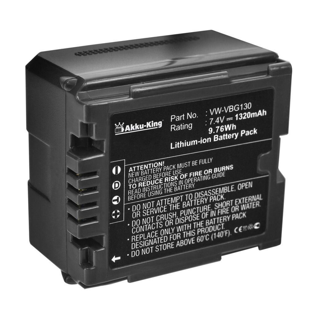 Akku-King 20107424, Panasonic, 1320 mAh, 7,4 V, Lithium-Ion (Li-Ion)