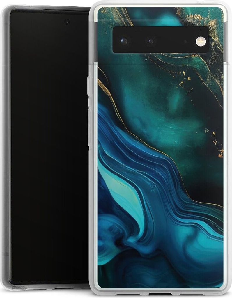 DeinDesign Handyhülle für Google Pixel 6 Silikon Hülle Case Smartphone Schutzhülle Art Farbverlauf Marmor