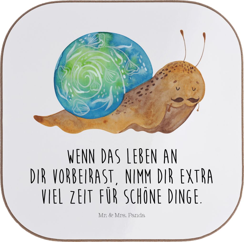 Mr. & Mrs. Panda Untersetzer für Gläser Schnecke Sir - Weiß - Geschenk, Glas, Lebensmut, Weisheit, Lustige Sprüche, Tischuntersetzer, Lebenszei...