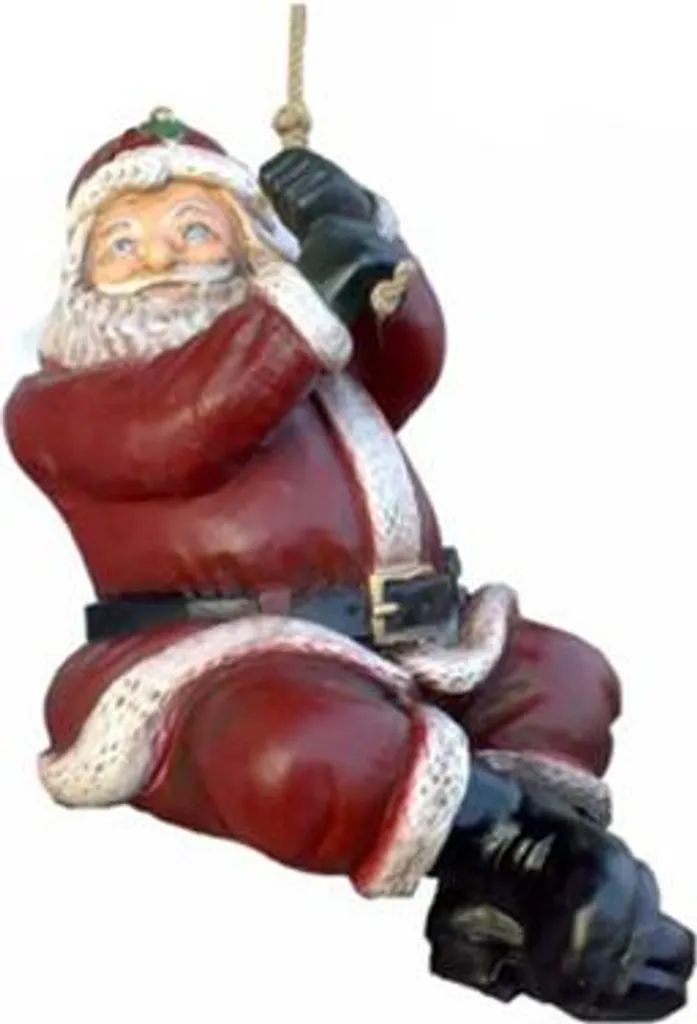 Statue Père Noël grimpant 50 cm pour cheminée et décor hivernal extérieur