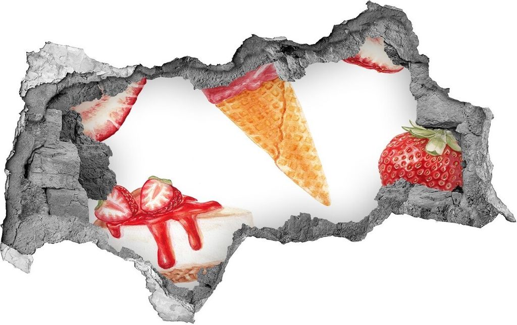 Selbstklebender Loch-3D-Aufkleber 95x73 cm Kuchen