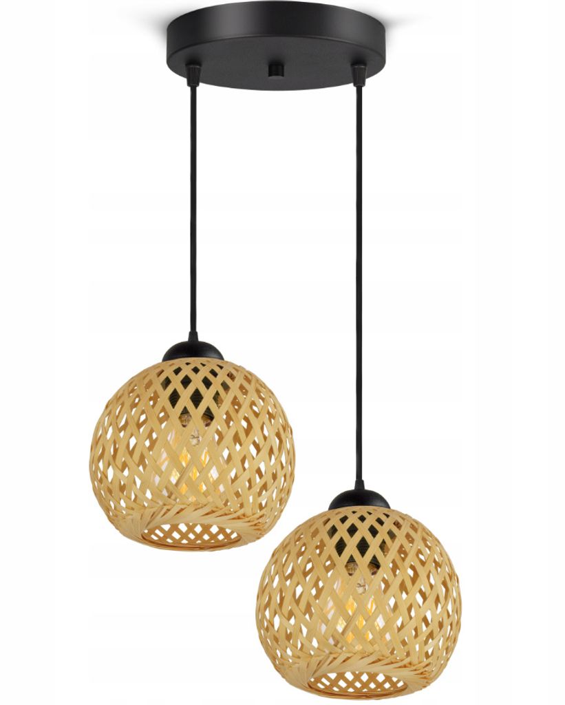 LUXOLAR Lampa wisząca Natural Bamboo 2 płomienie E27 60 W - Zdjęcie produktu 