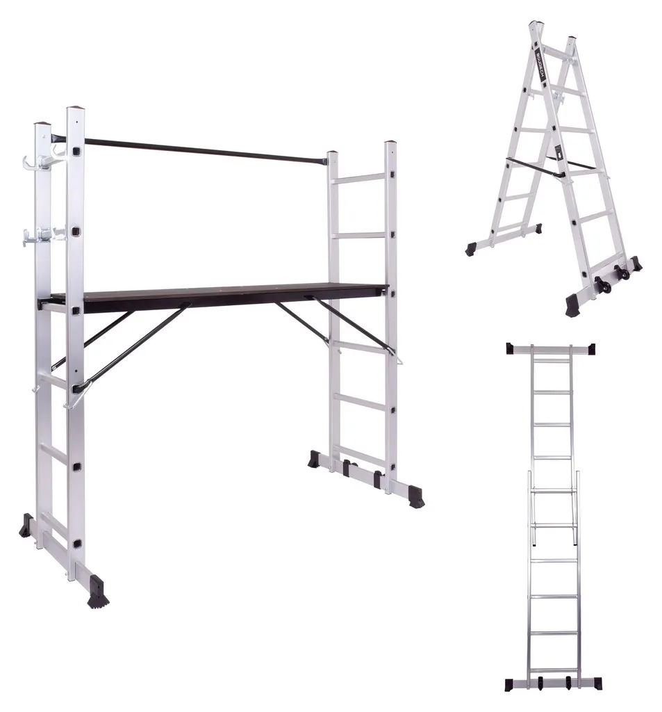 Échafaudage multifonctionnel RIG-100 en aluminium H165,5 cm avec roues