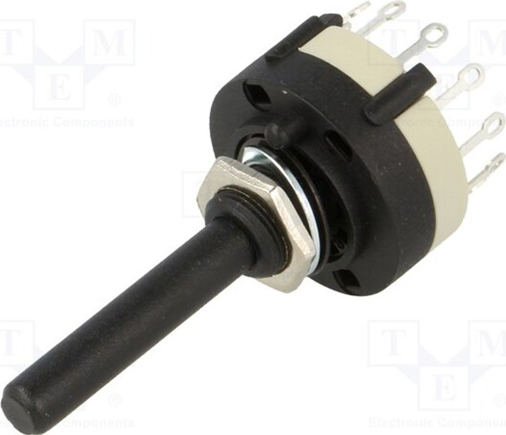 1x Schalter Dreh- Pos: 6 0,3A/125VAC 1A/30VDC Anzahl Sektionen: 2 SR26NS1-2-6-M10-38R6
