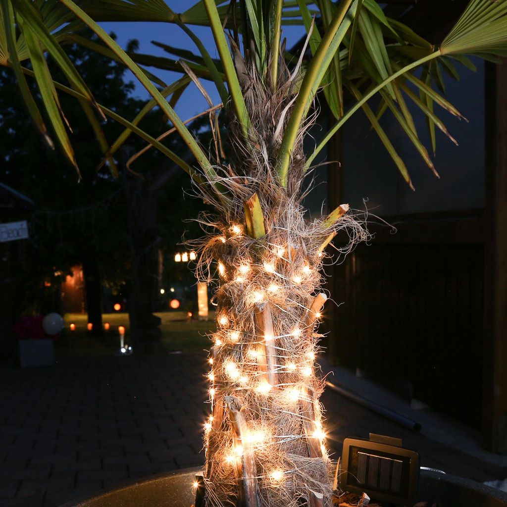 LED Solar Drahtlichterkette - 50 warmweiße LED - Produktbild 