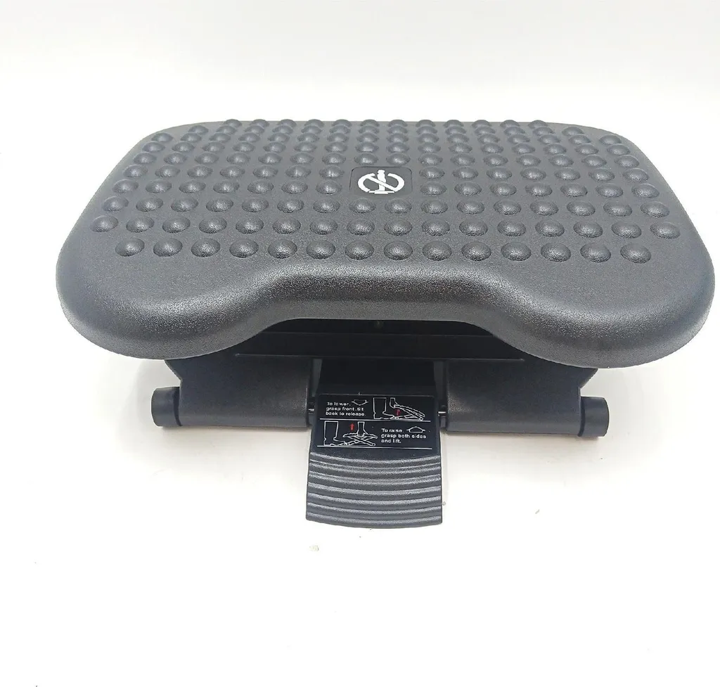 Repose-pieds de bureau ACROPAQ réglable avec surface de massage - Gris