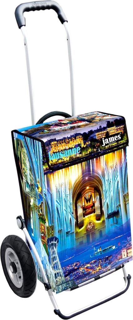 James Einkaufstrolley - LAUSANNE - stabiler Einkaufswagen mit individuellem Design - einfarbig: blau in Ausführung: Royal-Luftraeder