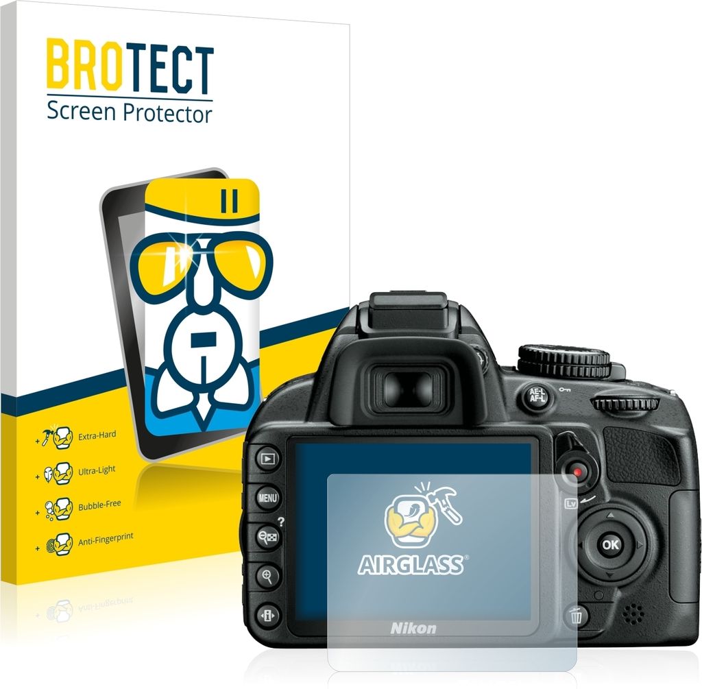 BROTECT Schutzglas für Nikon D3100 Schutzfolie Panzer Folie Glas Display Schutz klar