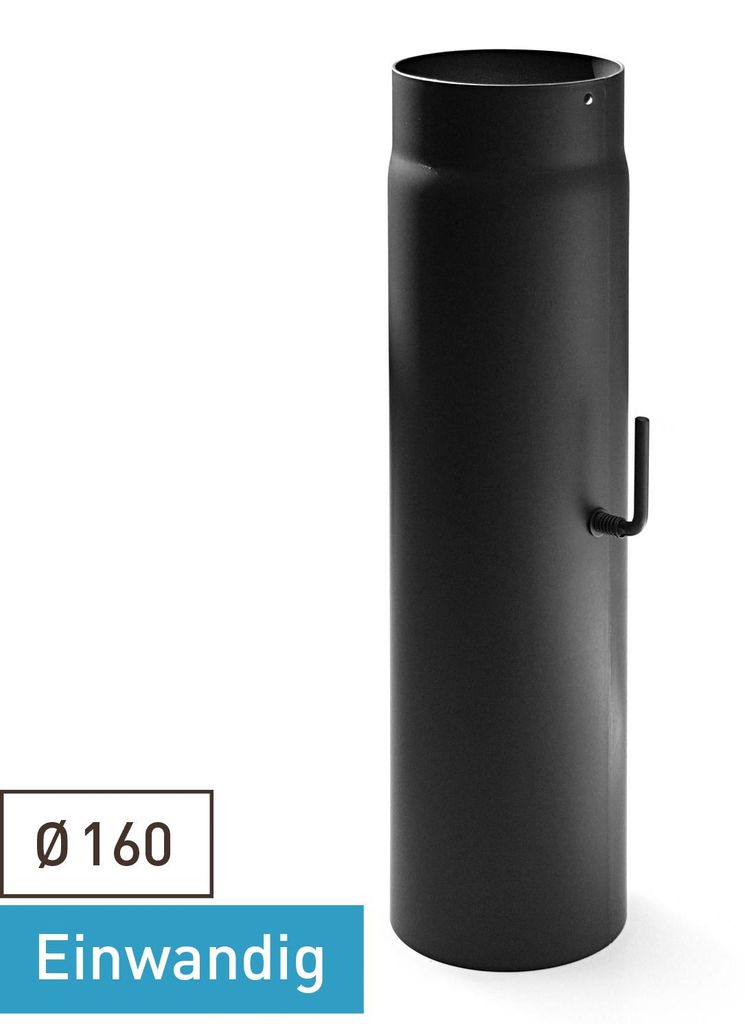 Raik Basic Zugregulierung 160mm schwarz L: 500mm für Rauchrohr / Ofenrohr