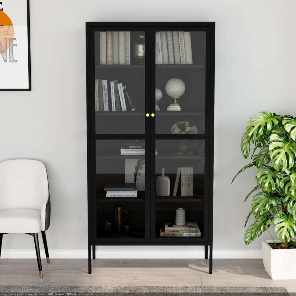 vidaXL vidaXL - Vetrina - 90x40x180 - cm - acciaio - e - Immagine del prodotto 