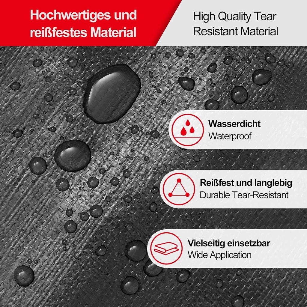 WOLTU Poolplane aus 200 g/m² PE, Pool Abdeckplane mit Ösen Produktbild 5