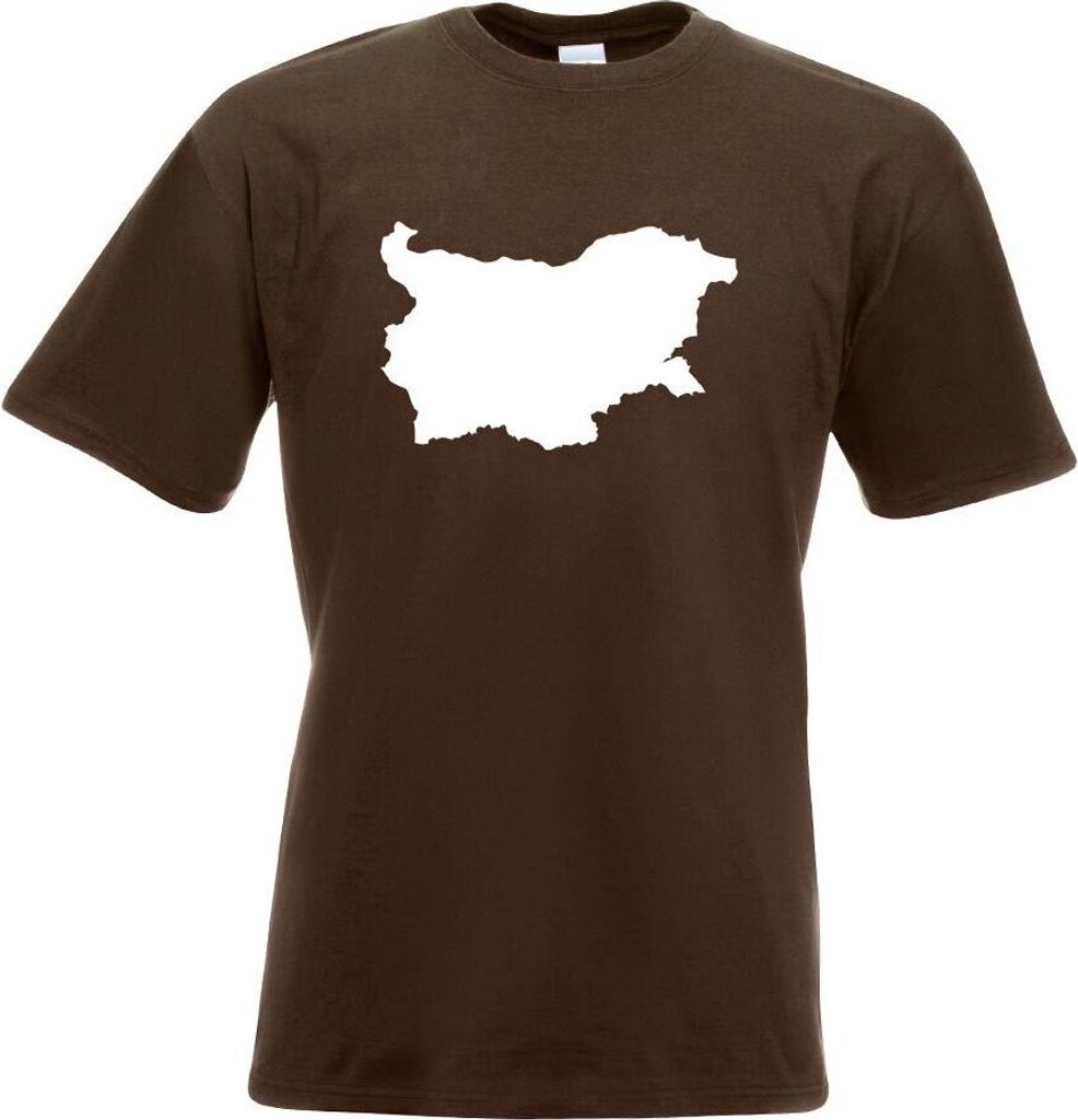 Kiwistar - T-Shirt - Chocolate - Bulgarien Umriss Kontur Herren Funshirt Bedruckt Design Sprüche Spruch Motive - mit Motiv Bedruckt - Funshirt Des...