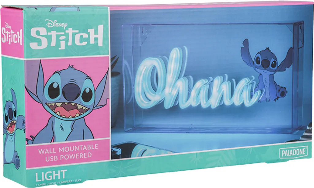 Decorazione Parete Ohana Neon LED | Lampada Blu 15x30 cm Disney