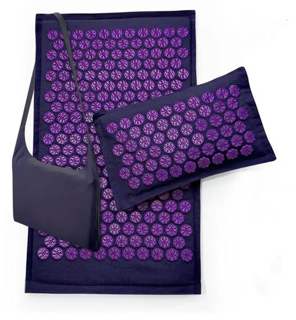 Tapis de massage à picots fleurs de lotus et oreiller en coco naturel