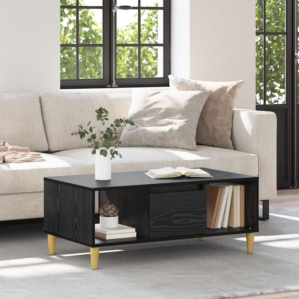 Maison Exclusive - Couchtisch Schwarz Eichen-Optik 90 x 50 x 26,5 cm Holzwerkstoff