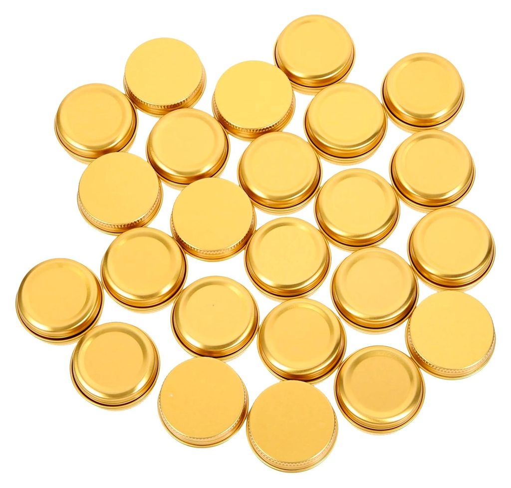 Aluminium Schraubdeckelbehälter 24 Stück Runde Metalldosen für Kosmetikaufbewahrung und Bastelprojekte Goldfarben 15 ml
