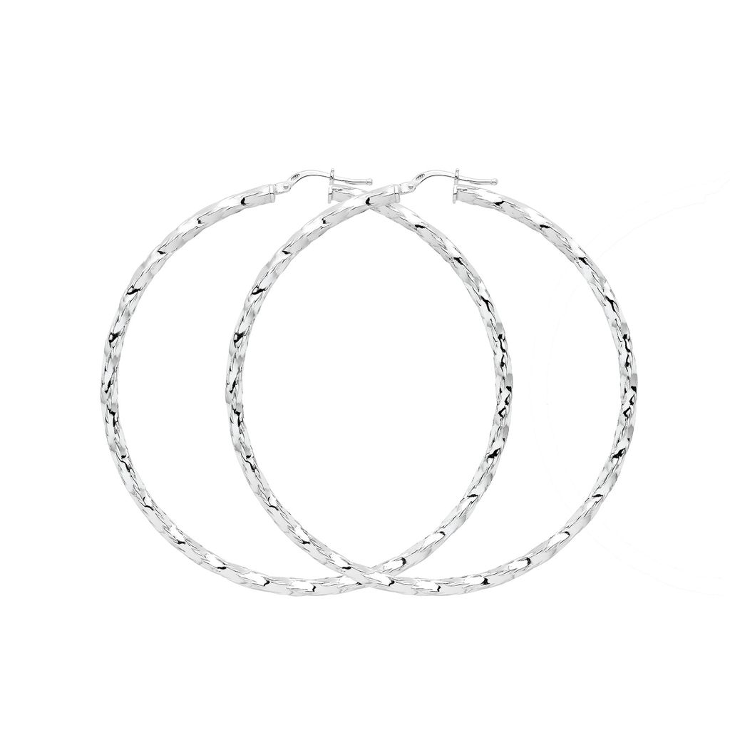 925 Sterling Silber Damen - Paar Creolen - 60mm; Produktbild 