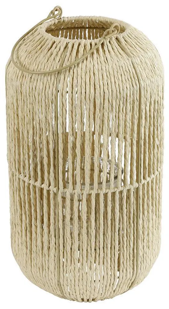Photophore LED Countryfield blanc 39cm sans flamme pour intérieur serein