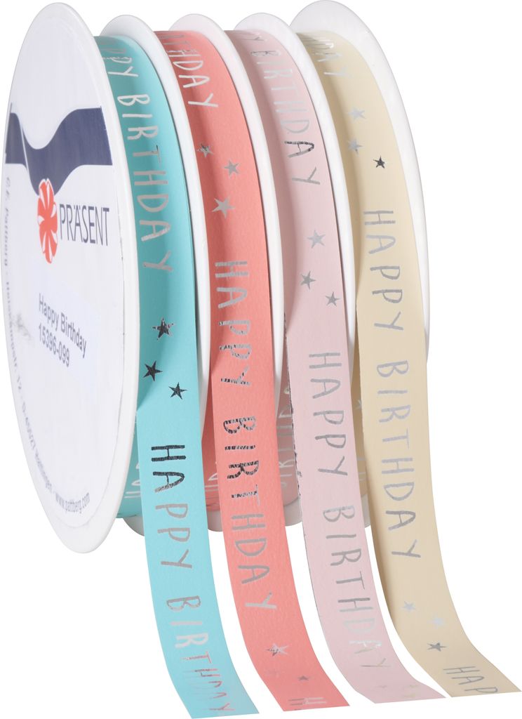 Pattberg BIRTHDAY trend 6 x 20 m Designerspulen 10 mm, Gemischte Farben, Polyester, Polypropylen (PP), 20 m, 10 mm, 6 Stück(e), Deutschland