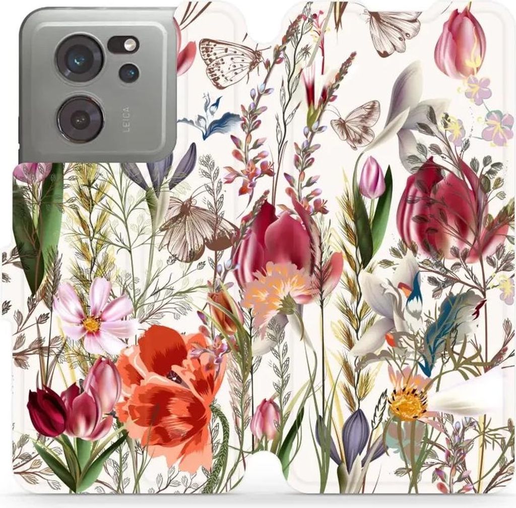 Handyhülle mit klappe für Xiaomi 13T Pro, Mobiwear Book, Blumenstrauß
