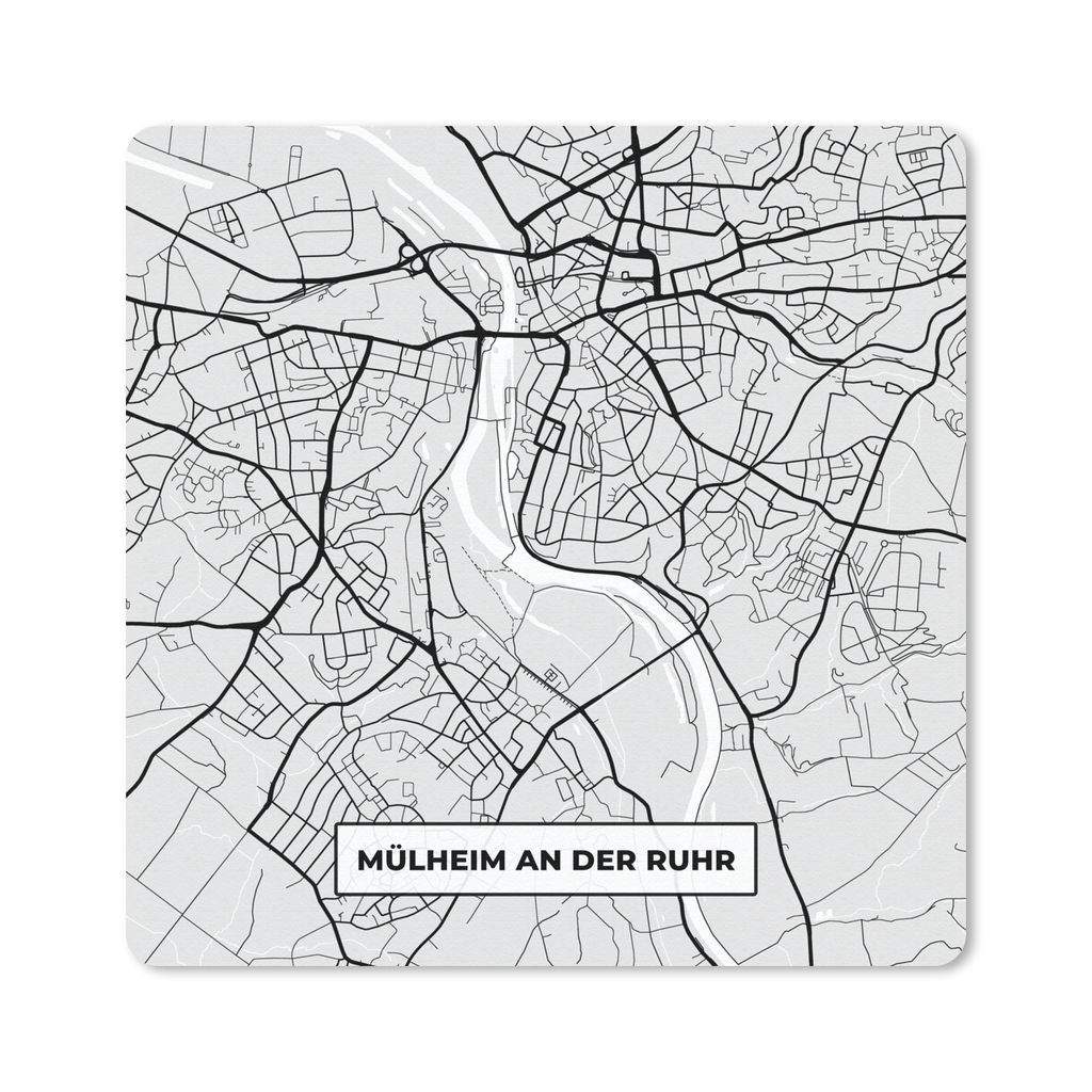 MuchoWow Mauspad Mousepad Mülheim An Der Ruhr - Karte - Deutschland - Karte 30x30 cm - Mousepads - Maus Mat - Pad - Mausunterlage - Gaming