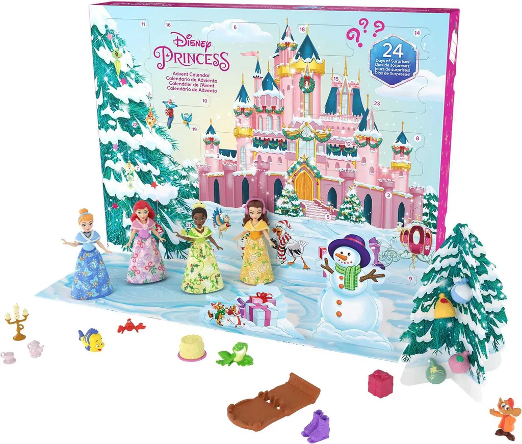 Calendrier de l'Avent Jouet Disney Princesse avec Figurines et Bijoux