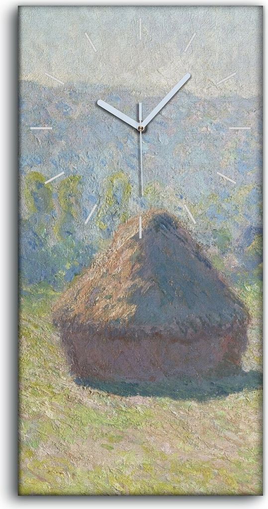 Dekor Leinwand Uhr Wandbilder Geräuschlos 30x60 Heuhaufen Ende des Sommers - weiße Hände