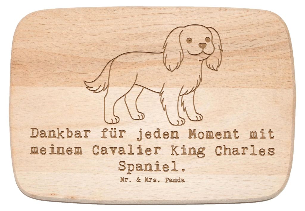 Mr. & Mrs. Panda Holzbrett Cavalier King Charles Spaniel Moment - Transparent - Geschenk, schneidbrett, Holzbrettchen, Frühstücksbrettchen, snack...