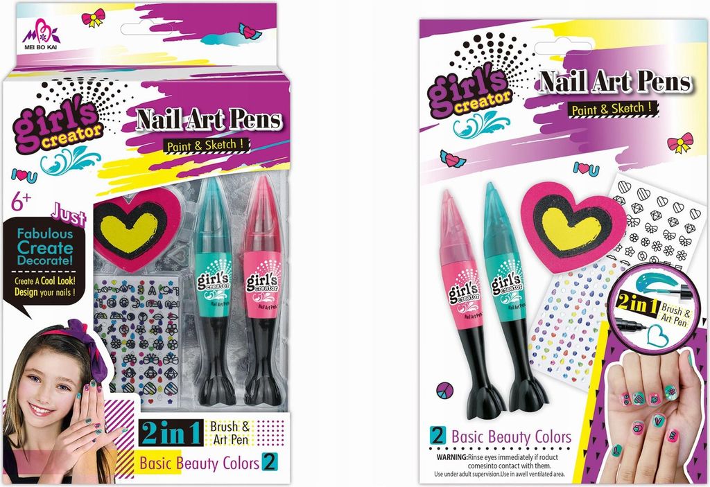 Kinder Nagelstudio Set Maniküre - Nagellack & Nagelsticker Kreativset für Mädchen