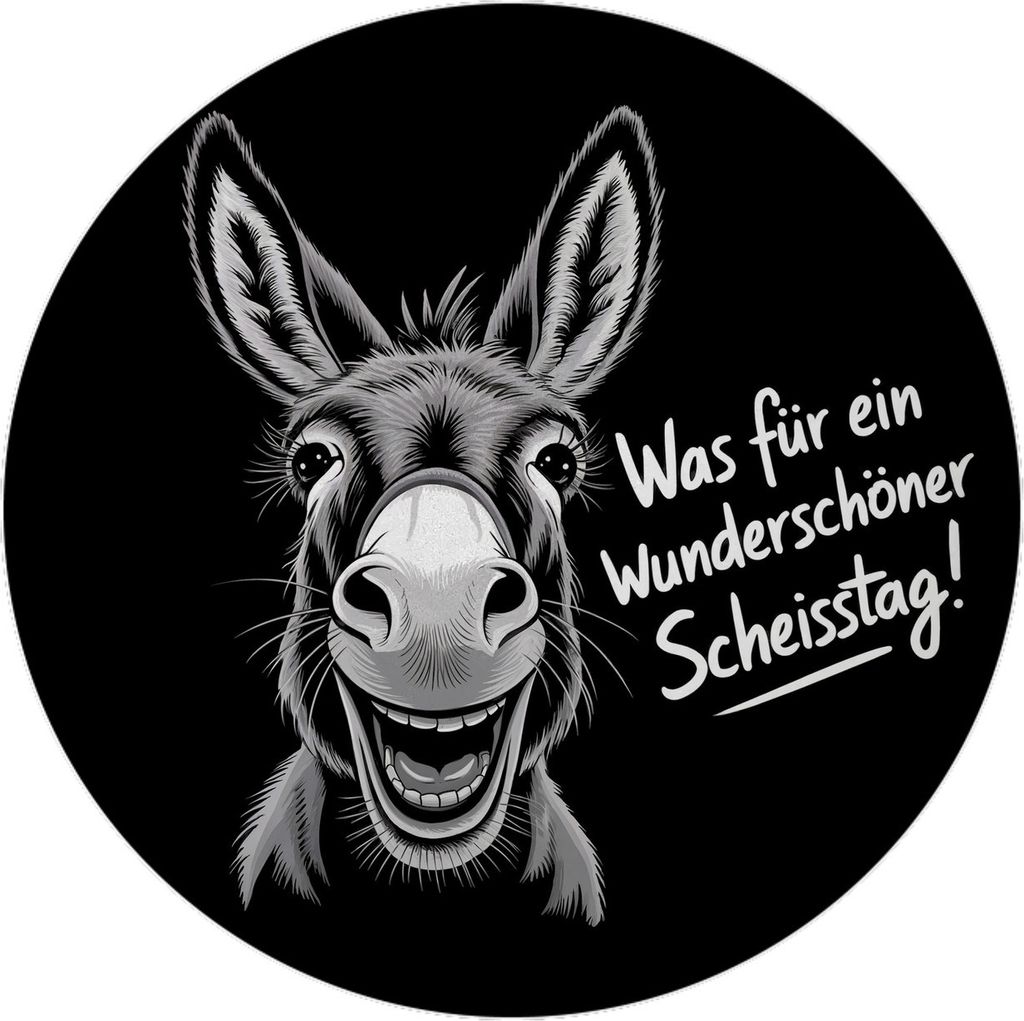 Lächelnder Esel Magnet mit Flaschenöffner rund - Wunderschöner Scheisstag