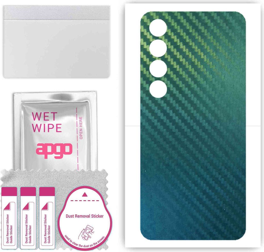 apgo Rückseite Schutzfolie, Skin, kompatibel mit Meizu 20 Infinity, Hinten Displayschutzfolie aus Vinylfolie, kratzfest, einfache Montage - Kohlen...