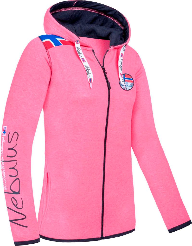 Nebulus Sweatjacke TURIOL Damen, Jacke, praktische Kapuzenjacke, P6535 - Damen, pink-schwarz, XL/42