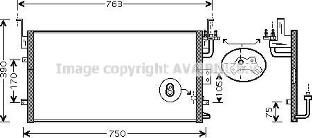 Condensateur de Climatisation pour Kia Magentis et Hyundai XG AVA HY5135