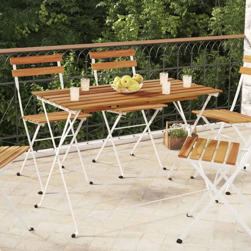 Tavolo Pieghevole The Living Store 100x54 | Acacia e Acciaio Premium