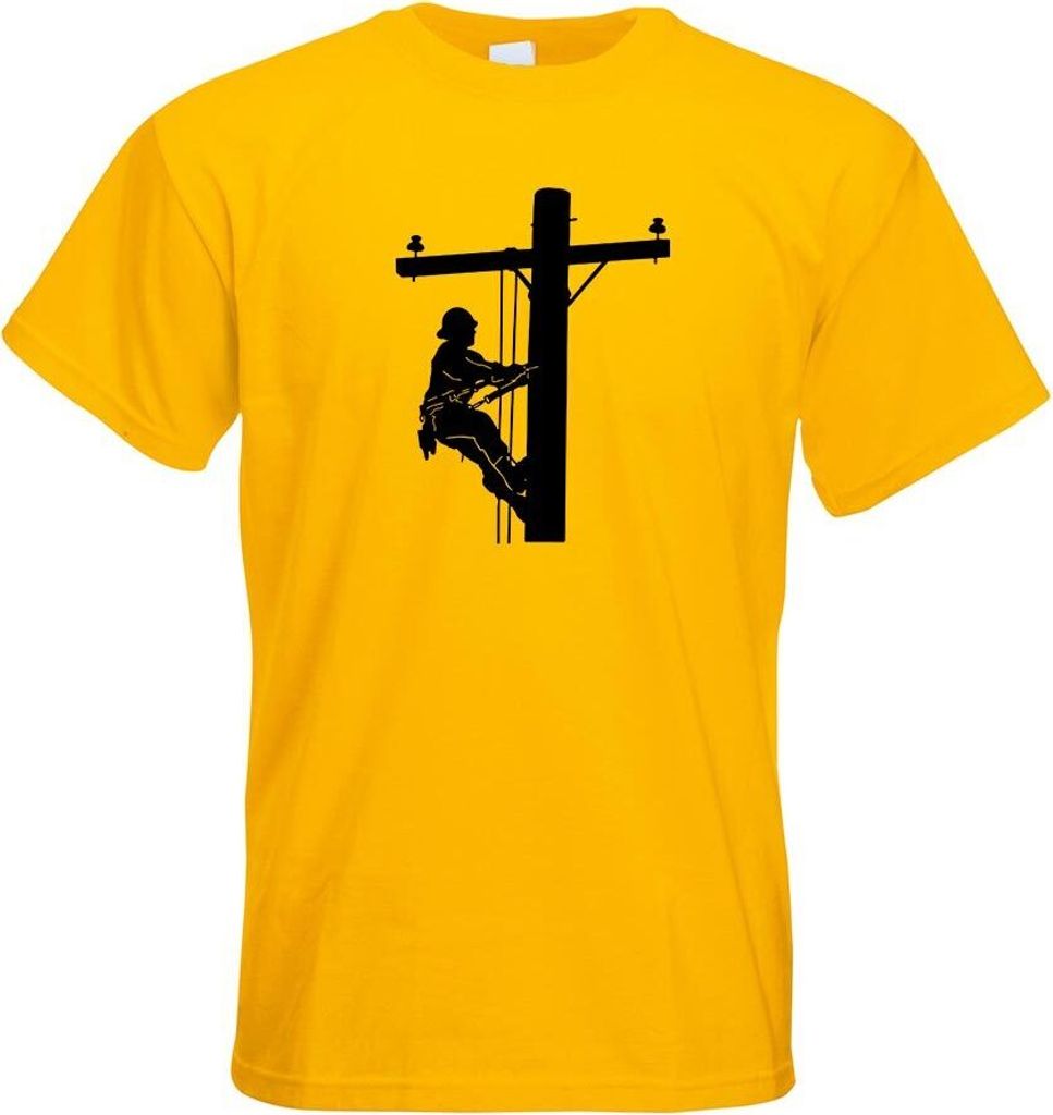 Kiwistar - T-Shirt - gelb - Netzmonteure Motiv 3 - Elektriker Herren Funshirt Bedruckt Design Sprüche Spruch Motive - mit Motiv Bedruckt - Funshir...