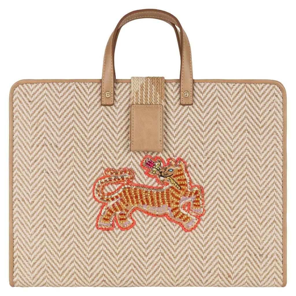 Housse PC portable beige Oilily Libbya pochette rembourrée chic