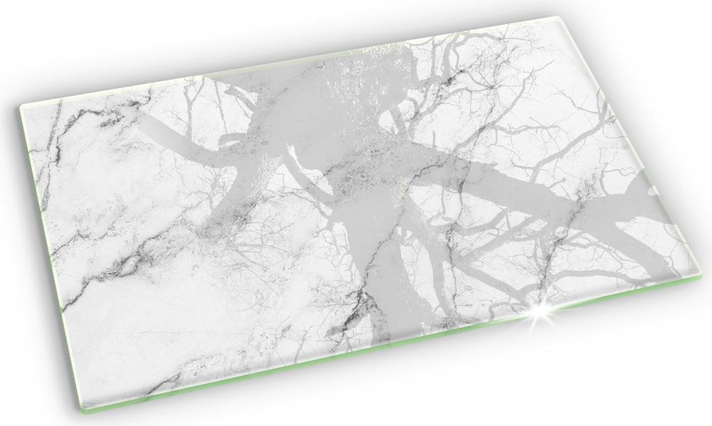 Unterlage für Kerzen Minimalistisch Glas Gummifüße - 52x30 cm - Elegante Marmorstruktur