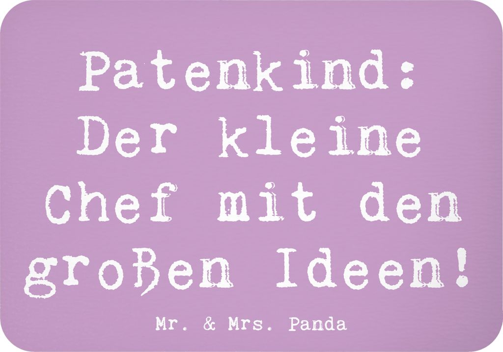 Mr. & Mrs. Panda magnet Spruch Patenkind Chef - Lavendeltraum - Geschenk, Liebe, handgemacht, Fürsorge, Kühlschrankmagnet, zettelhalter, holzmagn...