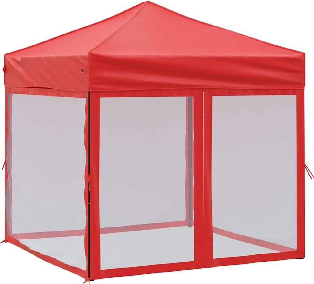 vidaXL Partyzelt Faltbar mit Seitenwänden Rot 2x2 m